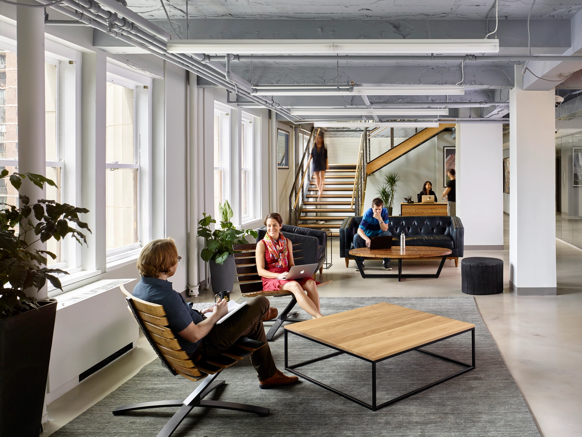 A group of people sitting in a Philadelphia office.