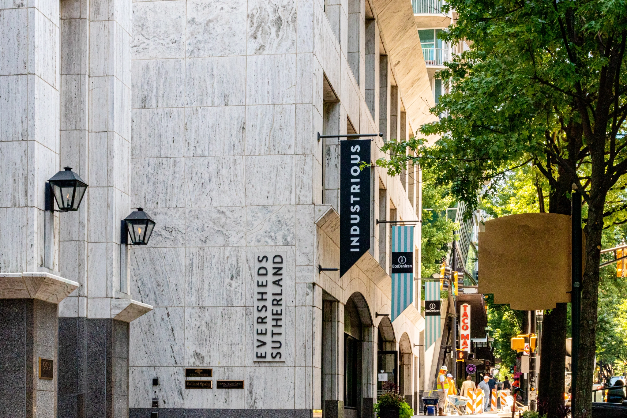 A white workspace building in Atlanta.