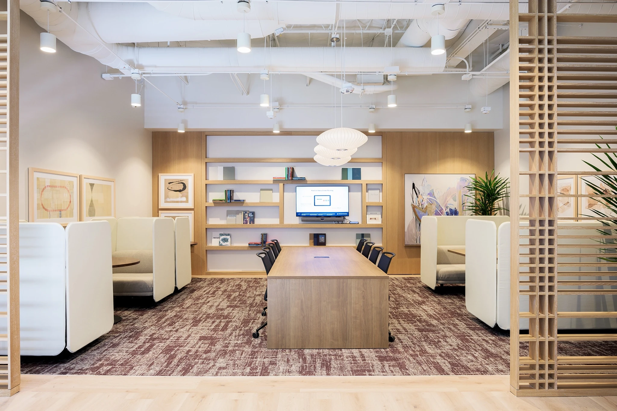 A meeting room with chairs.