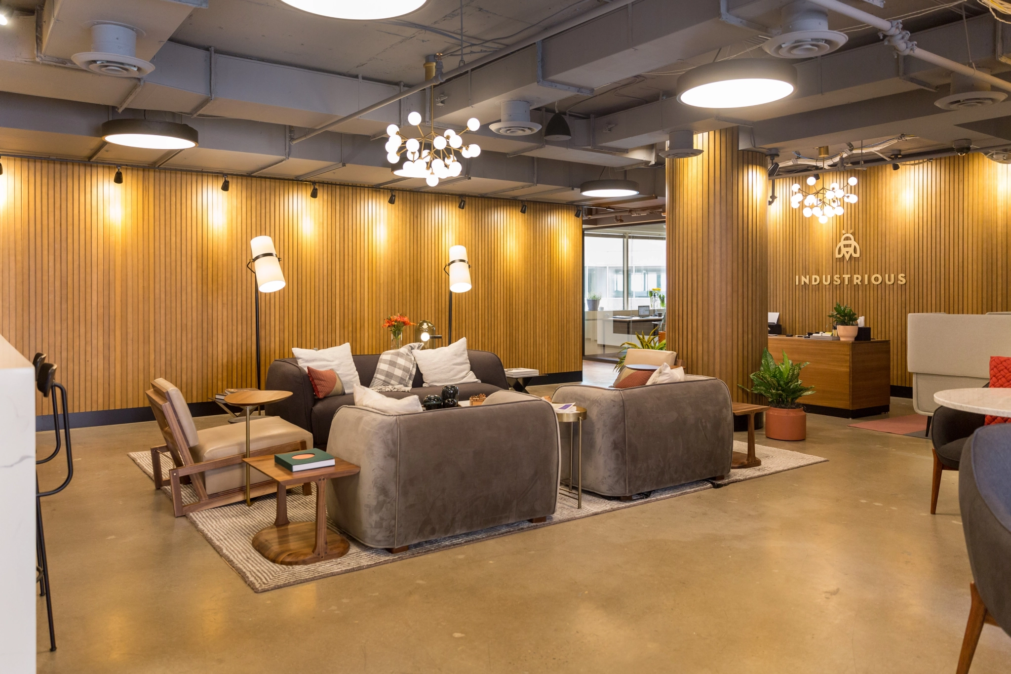 the lobby in a modern office building in Washington.