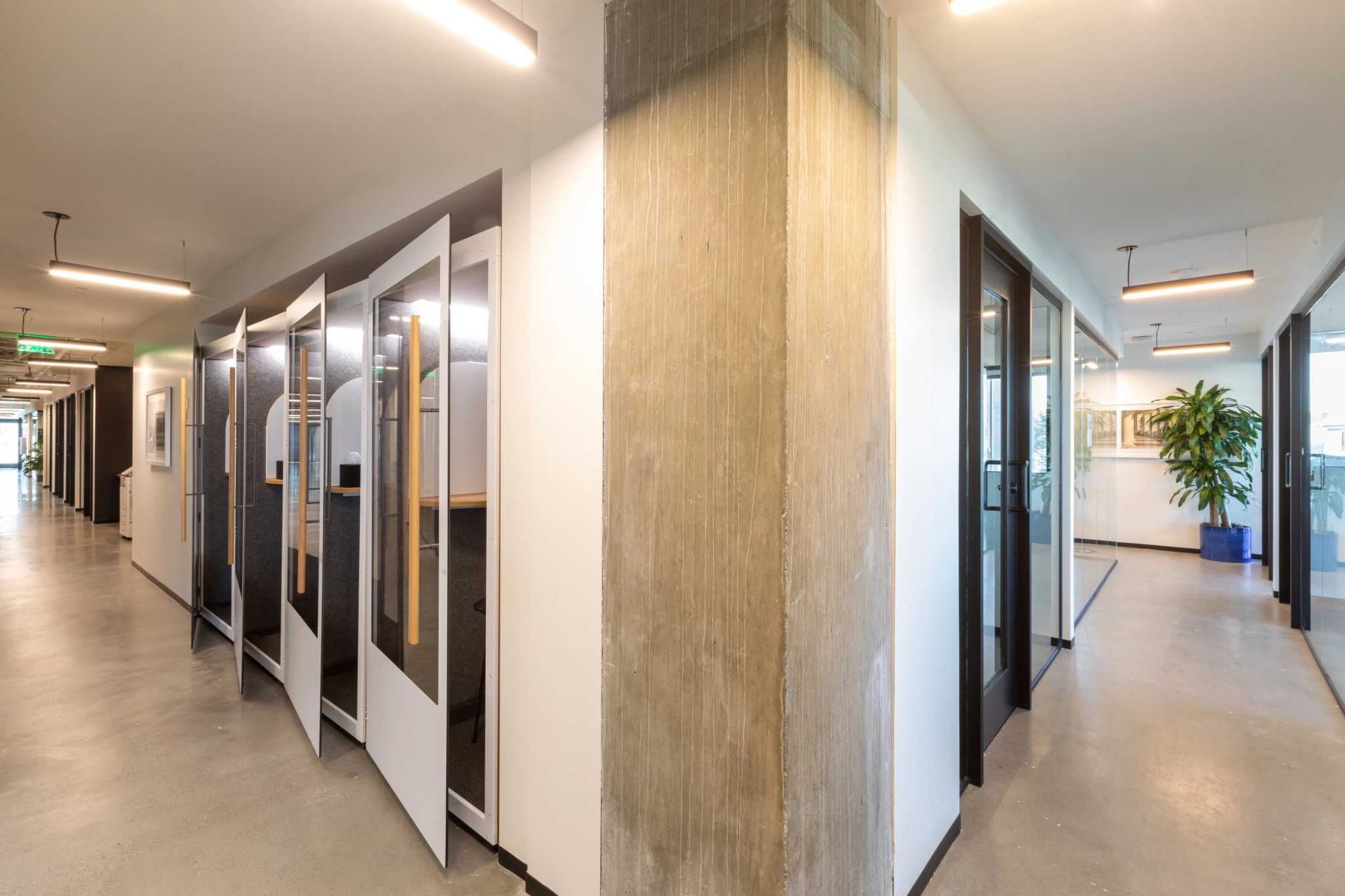 Phone booths at Industrious Arlington Court House