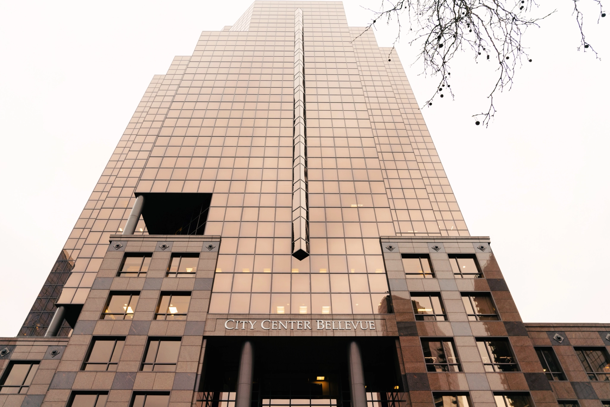 A tall office building with many windows.