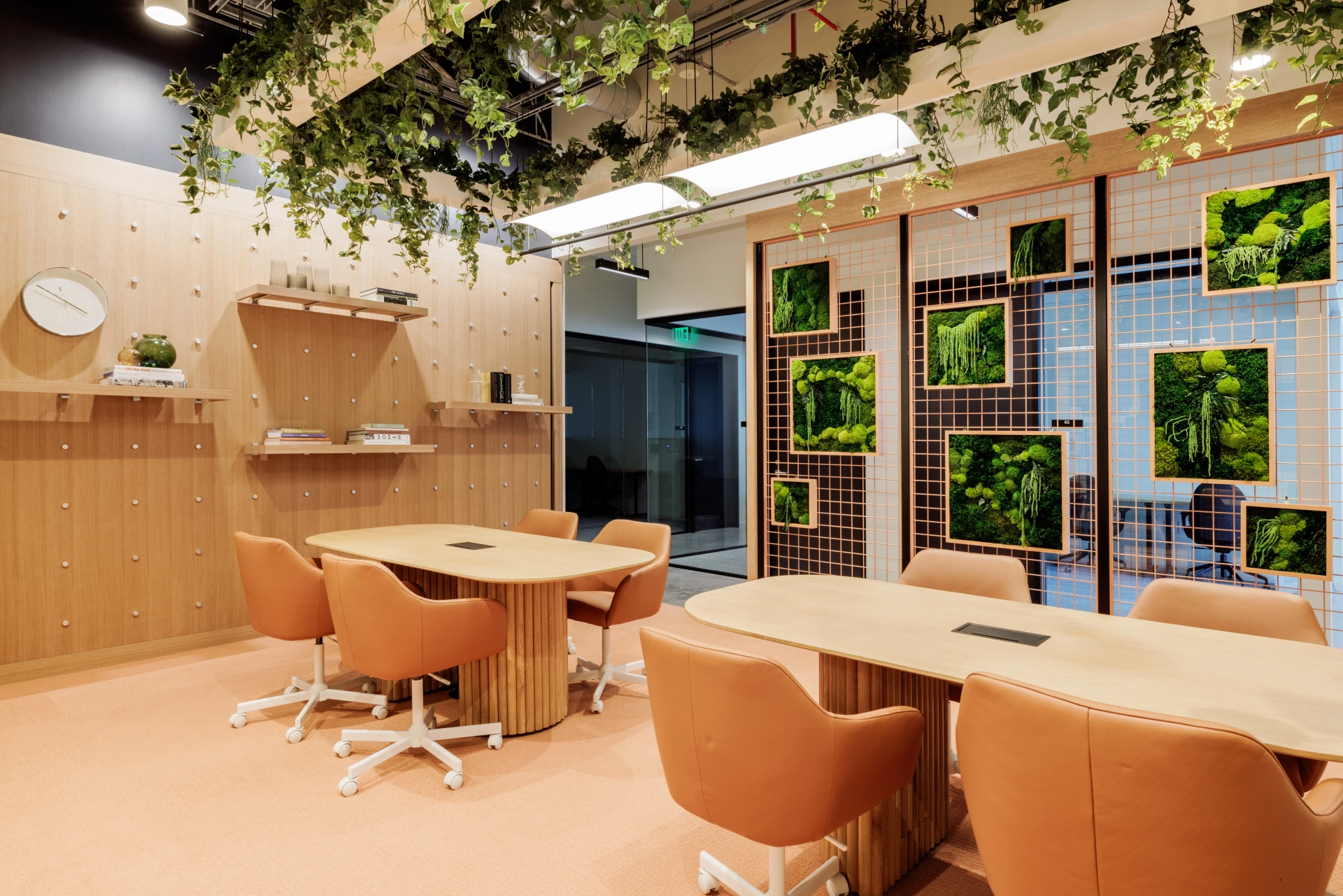 A spacious meeting room in San Francisco equipped with a table and chairs, perfect for collaborative workspace.