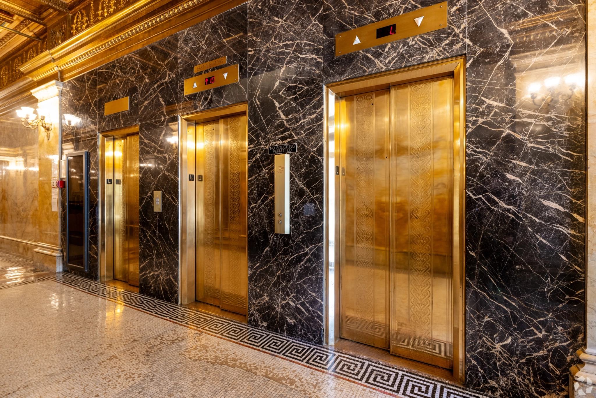a large, bright meeting room with a large screen